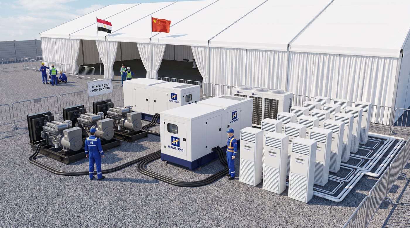 Power & climate yard — generators and stand air conditioners